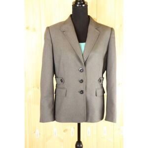 GRAY BLAZER Stretch Career QUIET LUXURY  minimal  Jacket 40 bust 12  $120 Tahari